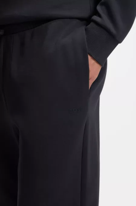 Stretch-cotton tracksuit bottoms with logo detail