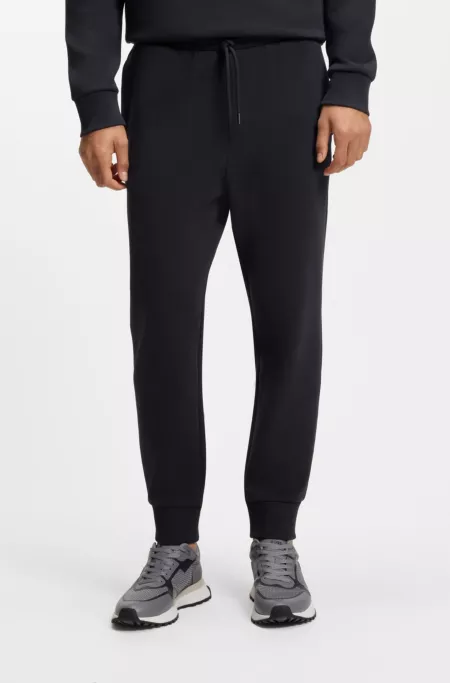 Stretch-cotton tracksuit bottoms with logo detail