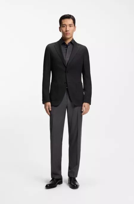 Slim-fit blazer in virgin wool and silk