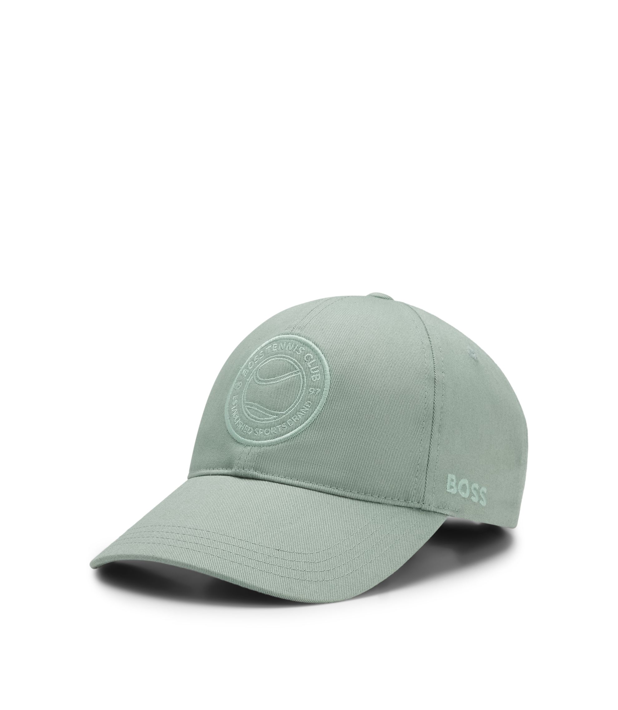Cap aus Baumwoll-Twill mit Logo-Stickerei im Tennis-Stil