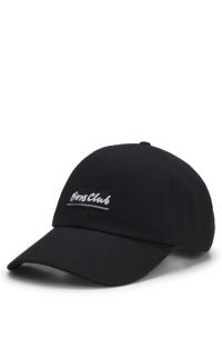Cotton-twill cap with embroidered slogan, Black