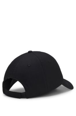 Cotton-twill cap with embroidered slogan, Black