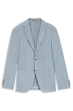 Slim-fit blazer in wool, silk and linen