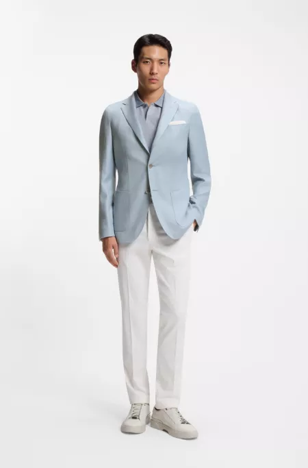 Veste Slim en laine, soie et lin