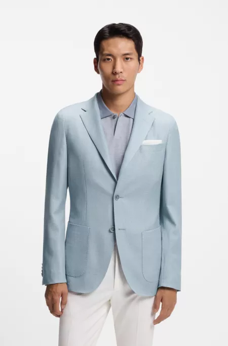 Veste Slim en laine, soie et lin