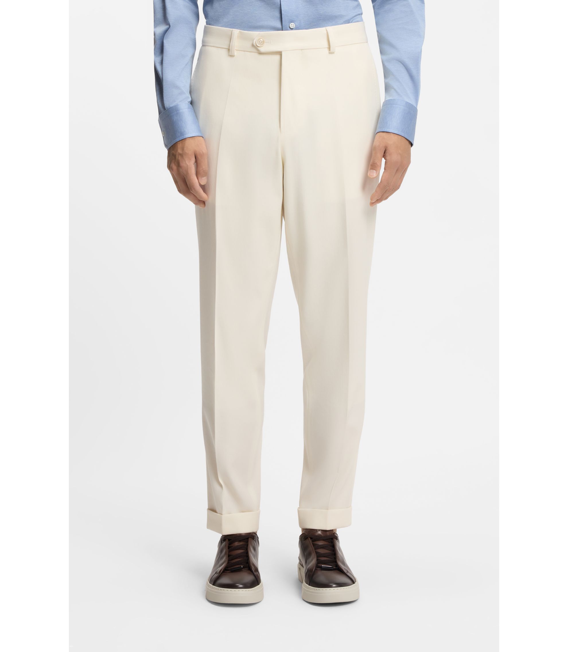 Tapered-Fit Hose aus Schurwolle mit Baumwolle