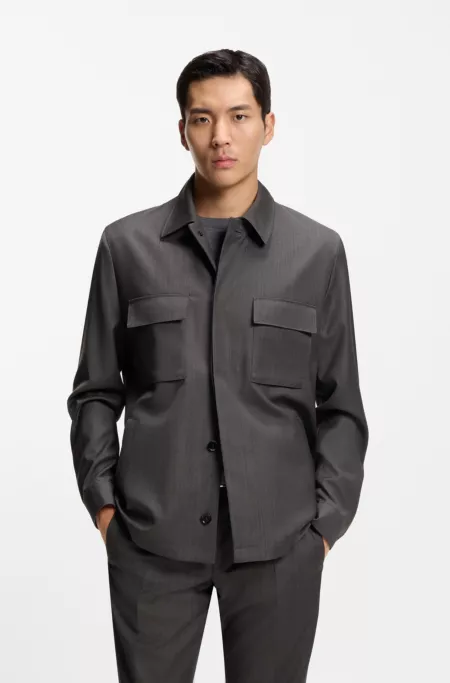 Surchemise Relaxed en laine déperlante