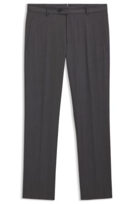 Regular-fit trousers in water-repellent virgin wool, Black