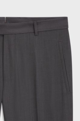 Pantalon Regular en laine vierge d&eacute;perlante, Noir