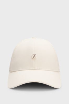 Stretch-cotton cap with Double B monogram, Natural