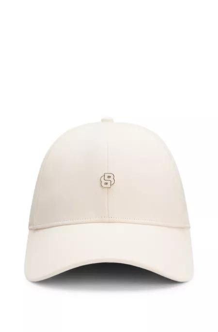 Stretch-cotton cap with Double B monogram