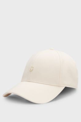 Stretch-cotton cap with Double B monogram, Natural