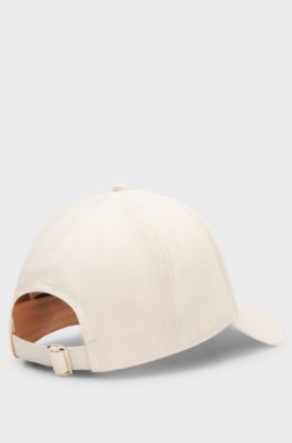 Stretch-cotton cap with Double B monogram, Natural