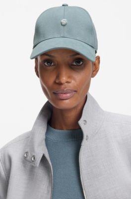 Stretch-cotton cap with Double B monogram, Light Blue