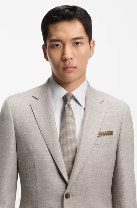 Cravate en soie italienne avec jacquard à chevrons