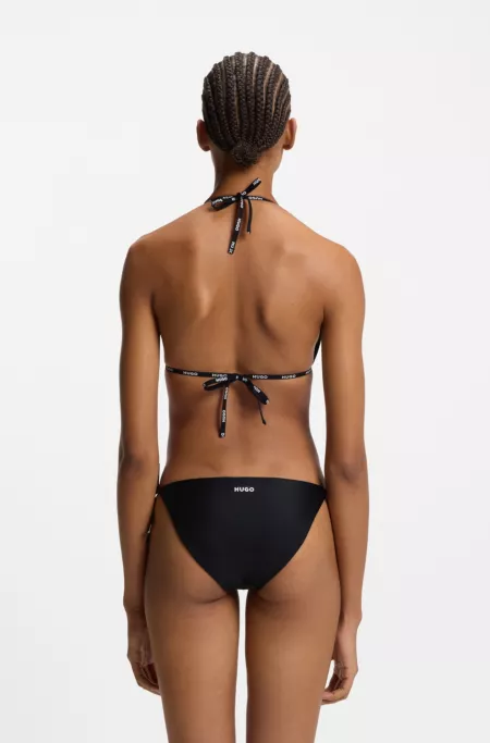 Triangle bikini top with logo ties