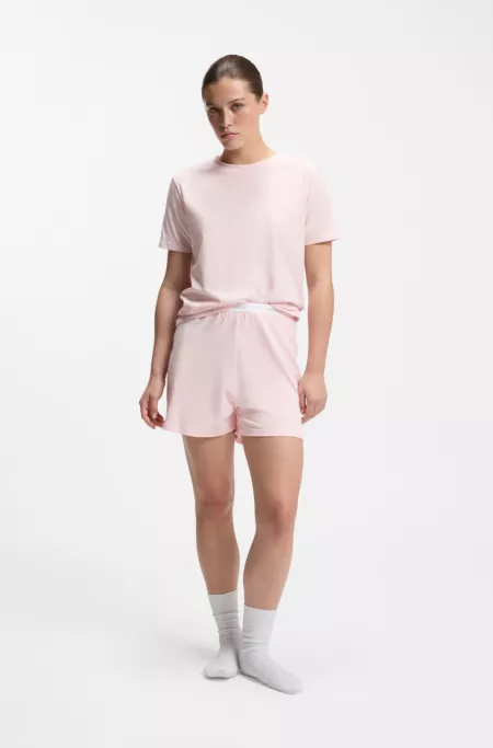 Logo-waistband pyjama shorts in stretch-cotton jersey