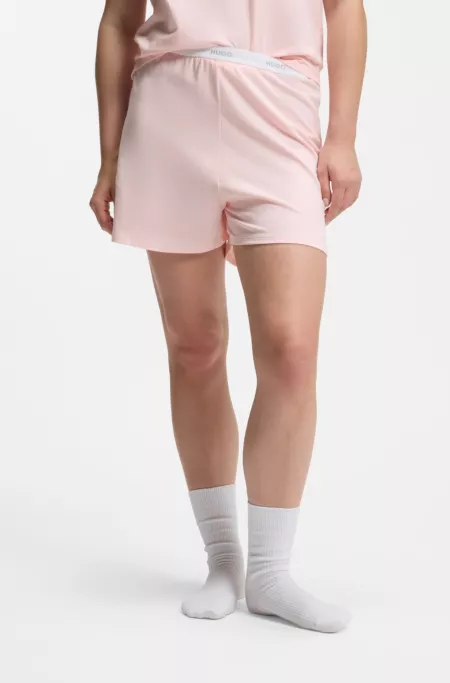 Logo-waistband pyjama shorts in stretch-cotton jersey