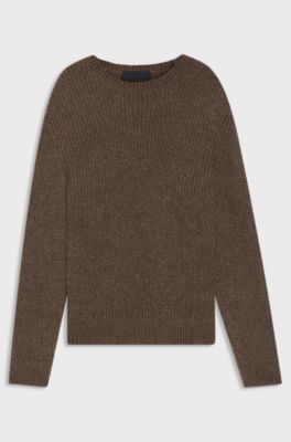 BECKHAM x BOSS knitted sweater with moulin&eacute; rib, Brown