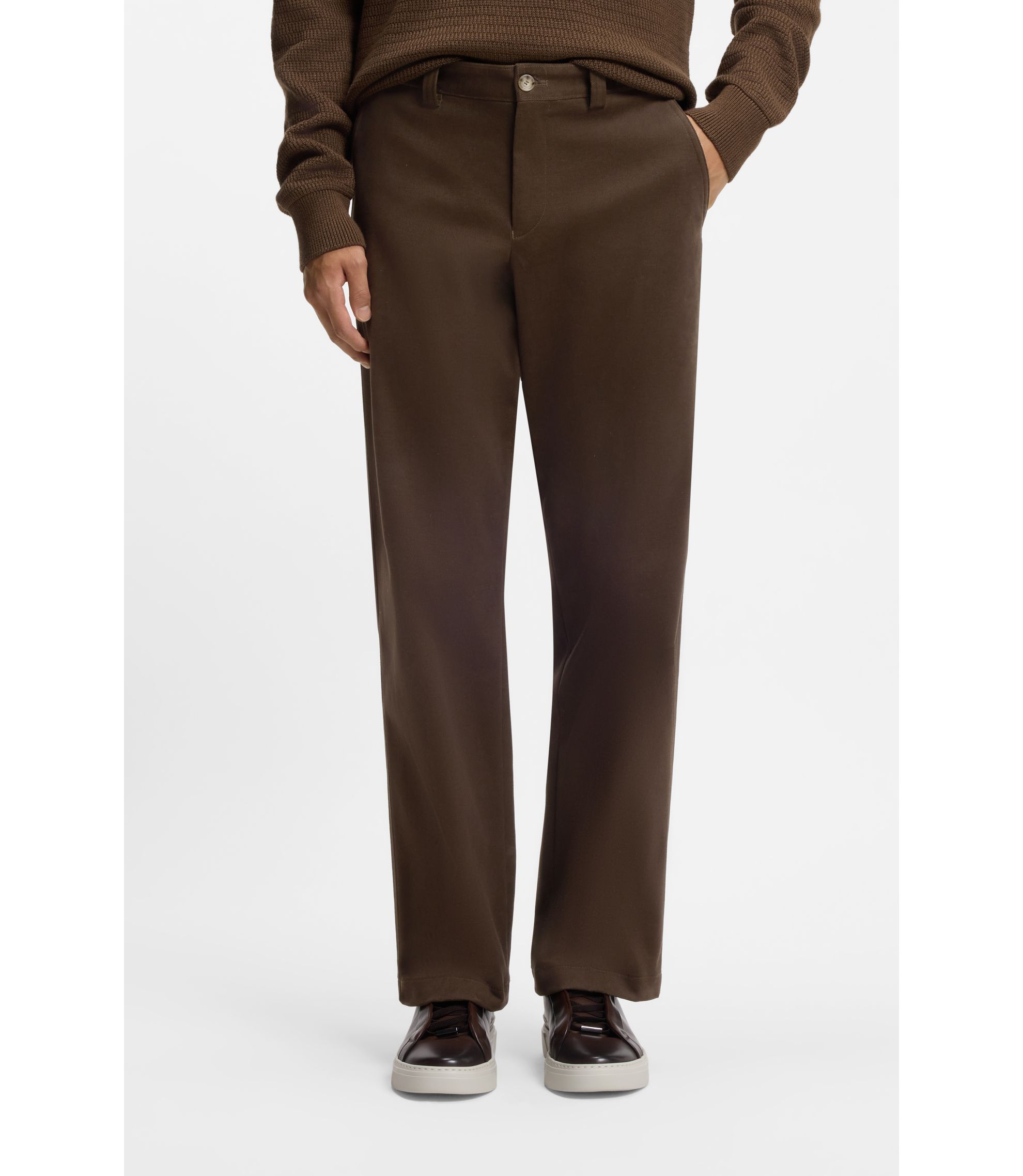 Tapered-Fit Hose aus gebürsteter Stretch-Baumwolle