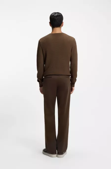 Tapered-fit trousers in brushed stretch cotton