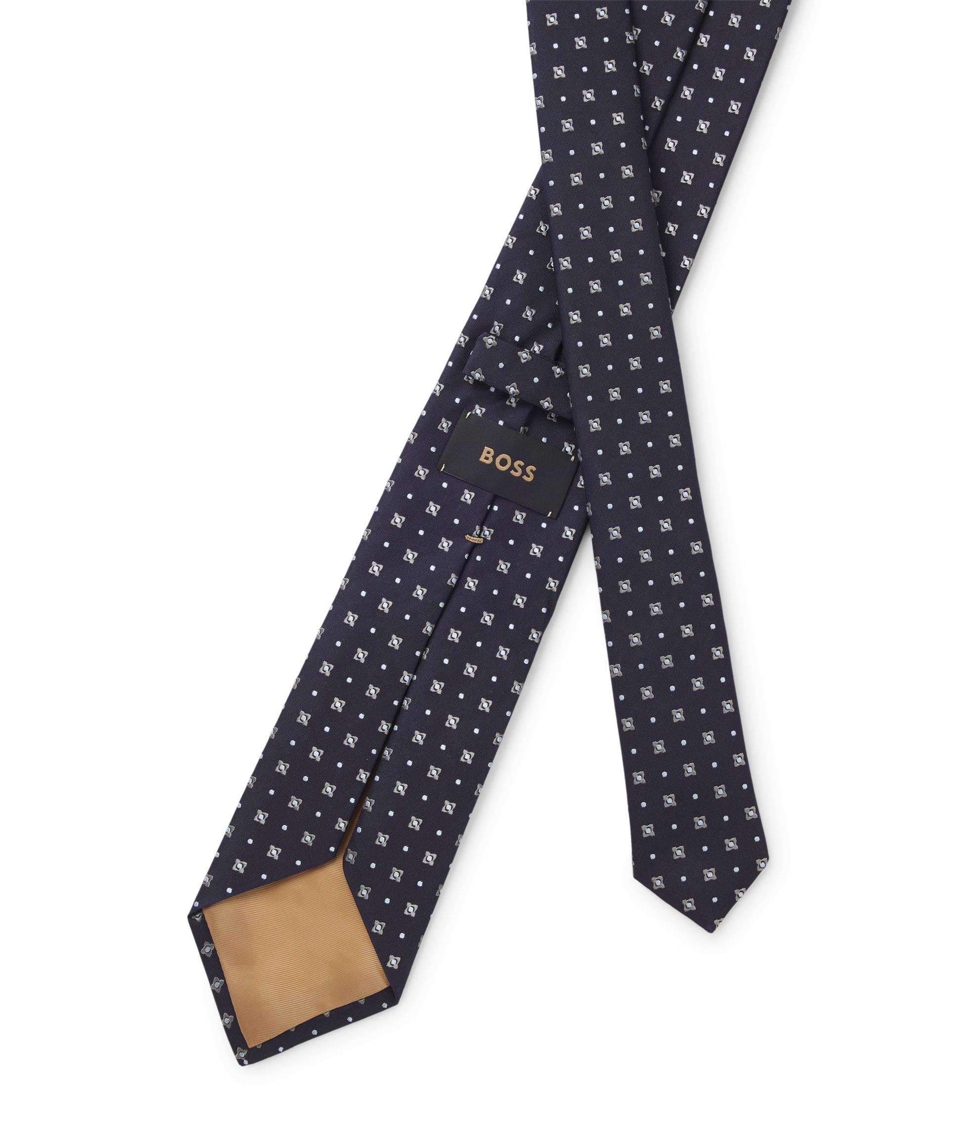 Cravate Hugo Boss 100% Soie – Marron Rayé – Homme – Luxe – Neuf Sans étiquette