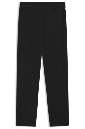 Tapered-fit cropped trousers in stretch cotton