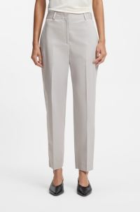 Regular-fit, kortere broek van stretchkatoen, Lichtgrijs