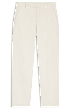 Tapered-fit cropped trousers in stretch cotton