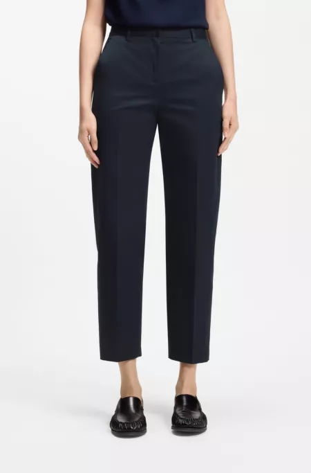 Verkürzte Tapered-Fit Hose aus elastischer Baumwolle
