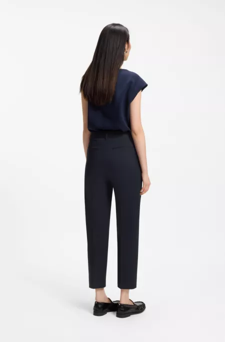 Verkürzte Tapered-Fit Hose aus elastischer Baumwolle