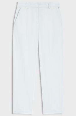 Pantaloni cropped con fit affusolato in cotone elasticizzato, Celeste