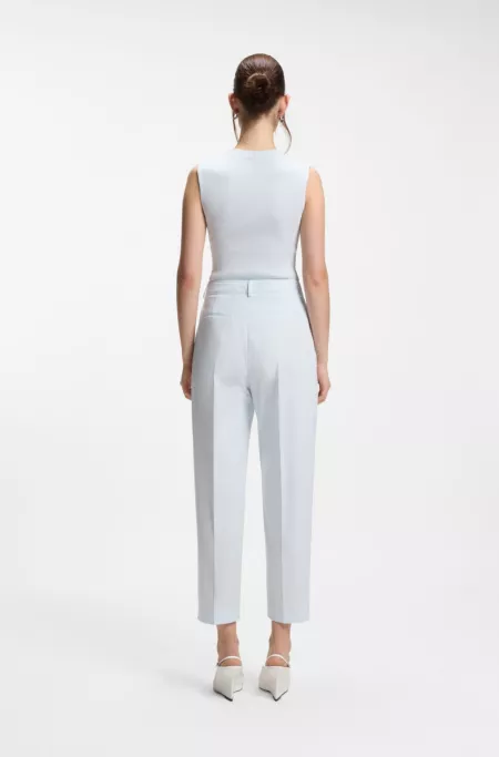 Verkürzte Tapered-Fit Hose aus elastischer Baumwolle