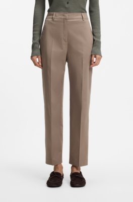 Tapered-fit cropped trousers in stretch cotton