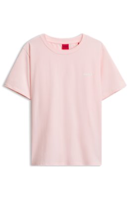 Hugo Donna Rosa Chiaro T-Shirt Del Pigiama In Cotone Elasticizzato