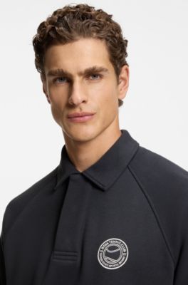 Sudadera de algod&oacute;n con ilustraci&oacute;n de tenis, Azul oscuro