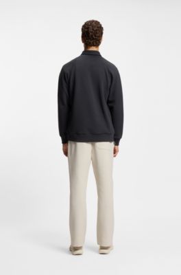 Cotton-blend sweatshirt with tennis artwork, Dark Blue