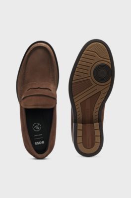 Mocassins Dressletic en cuir su&eacute;d&eacute;, Marron fonc&eacute;