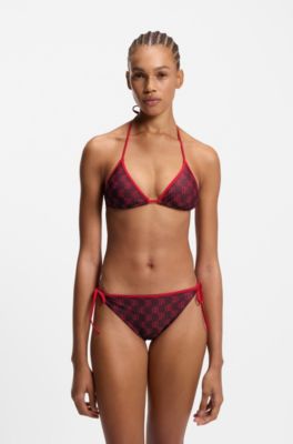 Triangel-Bikinitop mit Stack-Logos, Rot