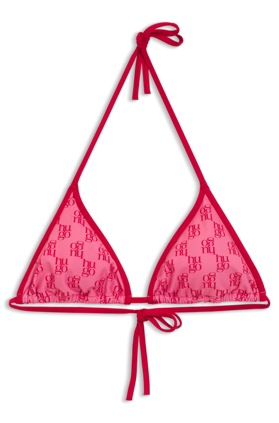 Triangle bikini top with stacked logos