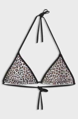 Top bikini a triangolo con loghi sovrapposti, A disegni