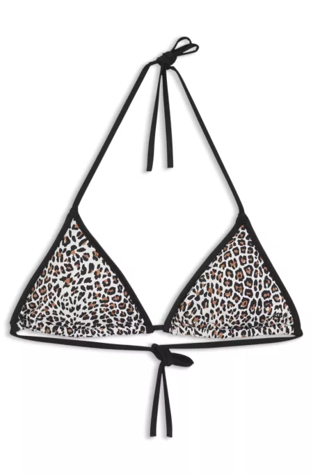 Triangle bikini top with stacked logos