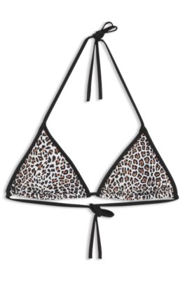 Triangle bikini top with stacked logos