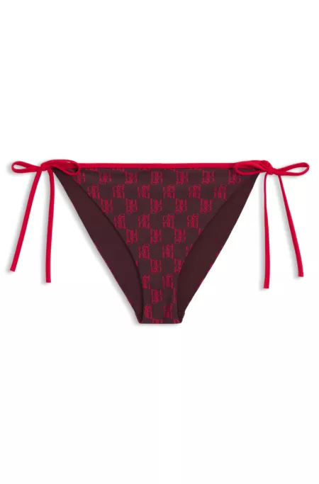 Bas de bikini avec imprimé de logos empilés