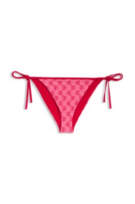 Bikini bottoms with printed stacked logos