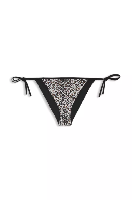 Bikini bottoms with printed stacked logos
