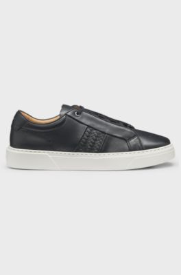 Gary-sneakers met geweven details, Zwart