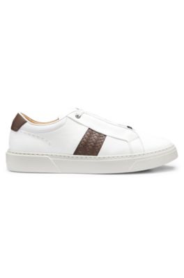 Gary trainers with woven details, White