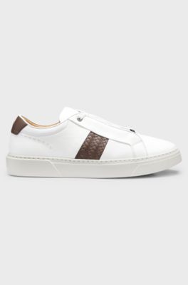 Gary trainers with woven details, White