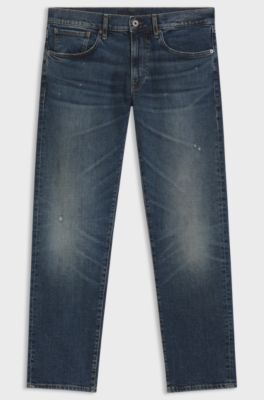 BECKHAM x BOSS slim-fit jeans in blue stretch denim, Dark Blue